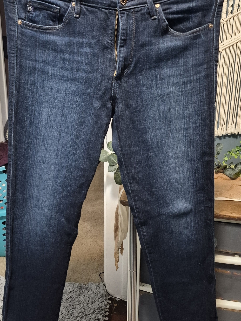 Ag Adriano Goldschmied Slim Straight Jeans - Dark Blue